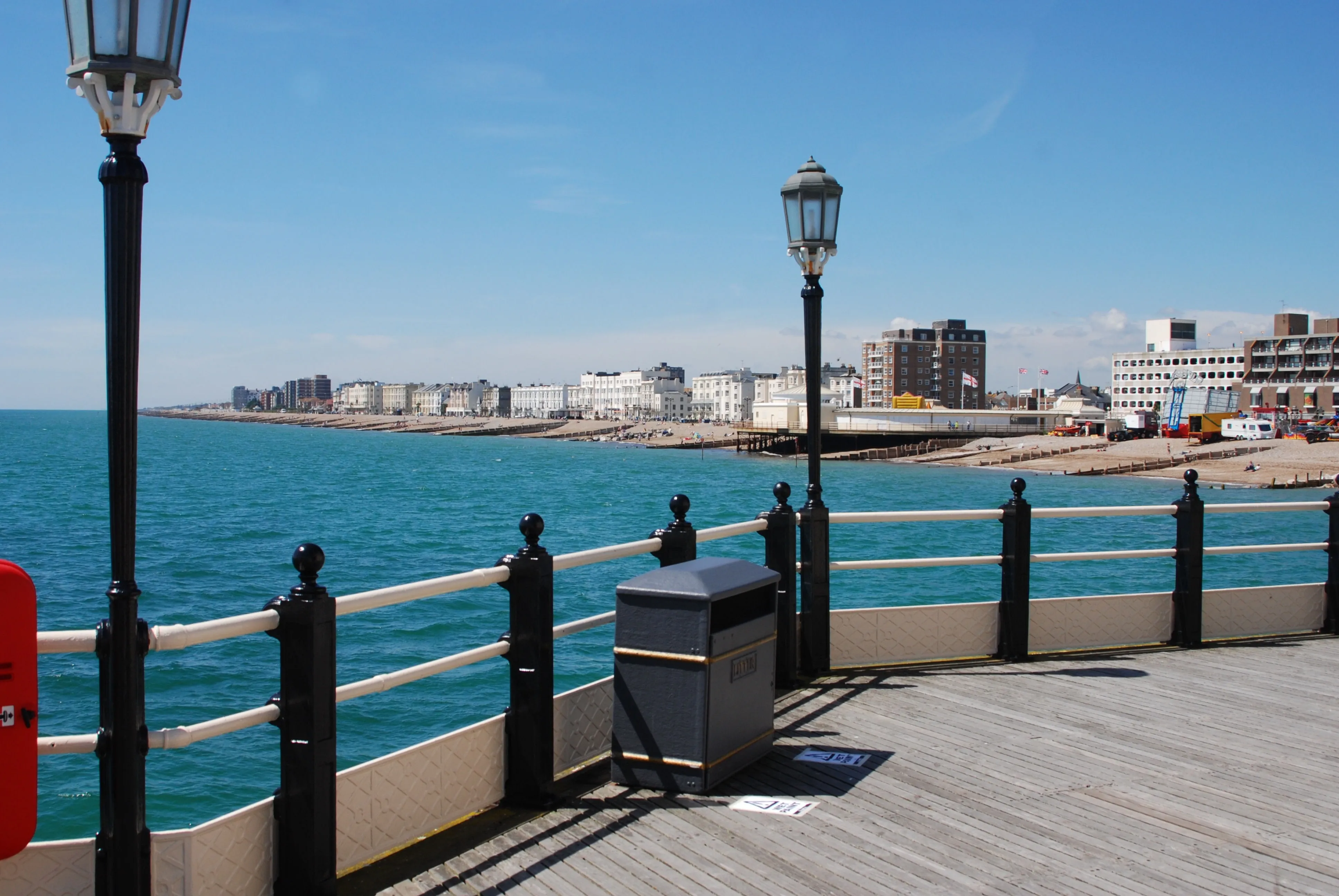 The Worthing seafront seen from the pier